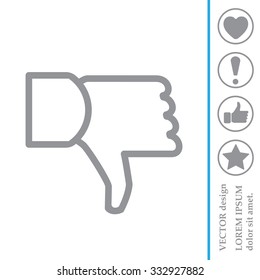 Vector hand with thumb down icon