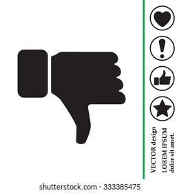 Vector hand with thumb down icon