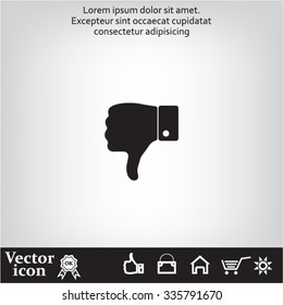 Vector hand with thumb down icon
