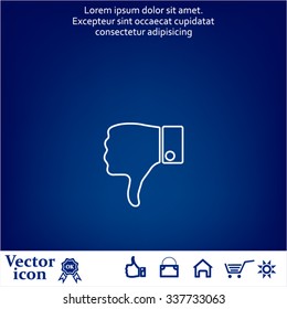 Vector hand with thumb down icon