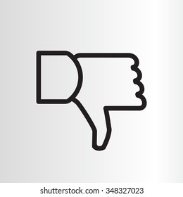 Vector hand with thumb down icon