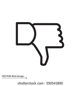 Vector hand with thumb down icon
