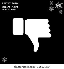 Vector hand with thumb down icon
