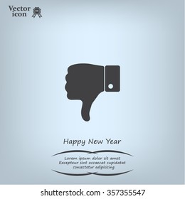 Vector hand with thumb down icon