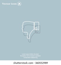 Vector hand with thumb down icon
