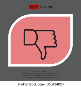 Vector hand with thumb down icon