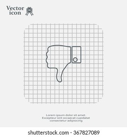 Vector hand with thumb down icon