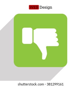 Vector hand with thumb down icon