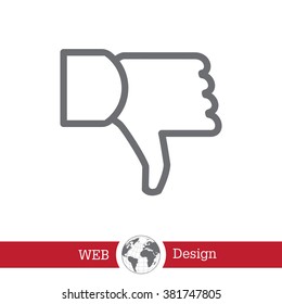 Vector hand with thumb down icon
