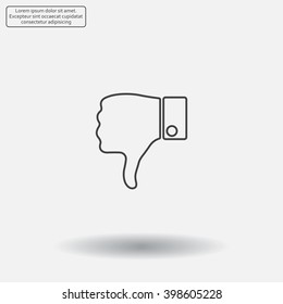 Vector hand with thumb down icon