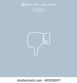 Vector hand with thumb down icon