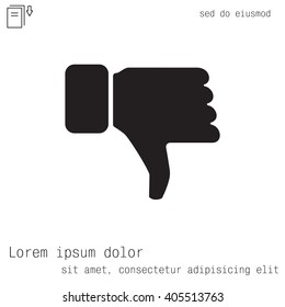 Vector hand with thumb down icon