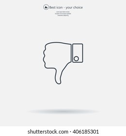 Vector hand with thumb down icon