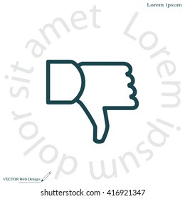 Vector hand with thumb down icon