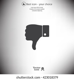 Vector hand with thumb down icon