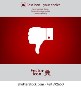 Vector hand with thumb down icon