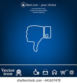 Vector hand with thumb down icon