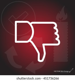Vector hand with thumb down icon