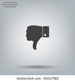 Vector hand with thumb down icon