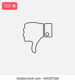 Vector hand with thumb down icon