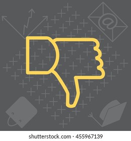 Vector hand with thumb down icon