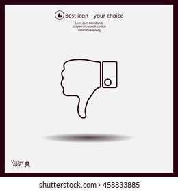 Vector hand with thumb down icon