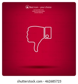 Vector hand with thumb down icon