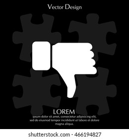 Vector hand with thumb down icon