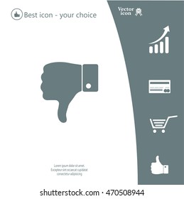 Vector hand with thumb down icon