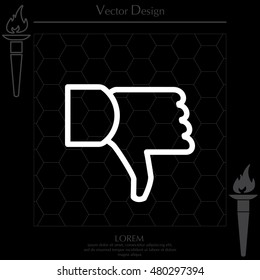 Vector hand with thumb down icon