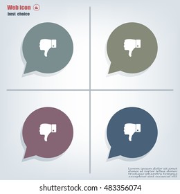 Vector hand with thumb down icon