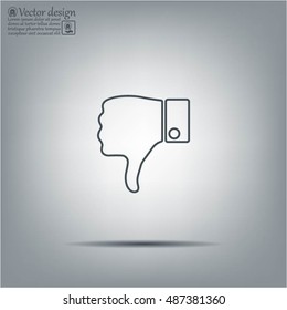 Vector hand with thumb down icon