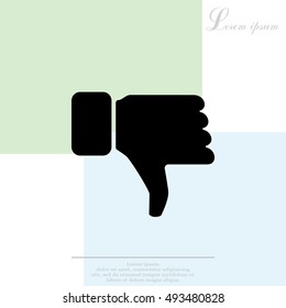 Vector hand with thumb down icon