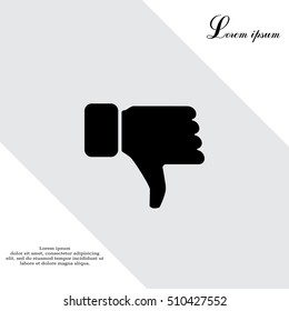 Vector hand with thumb down icon