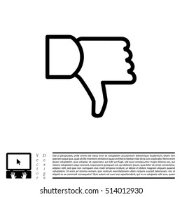 Vector hand with thumb down icon
