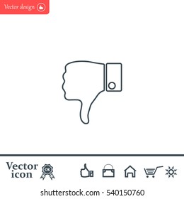 Vector hand with thumb down icon