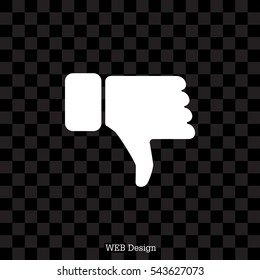 Vector hand with thumb down icon