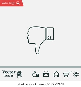 Vector hand with thumb down icon