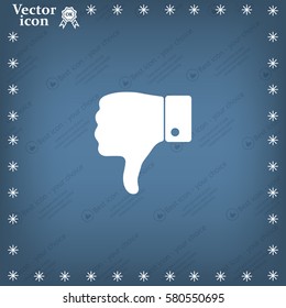 Vector hand with thumb down icon