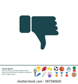 Vector hand with thumb down icon