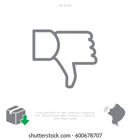 Vector hand with thumb down icon. vector illustration