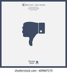 Vector hand with thumb down icon