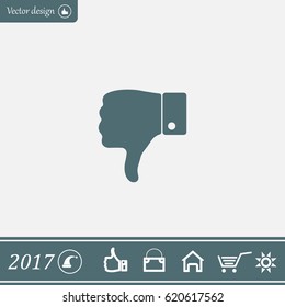 Vector hand with thumb down icon