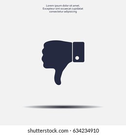 Vector hand with thumb down icon