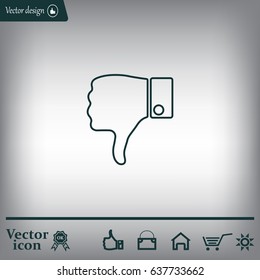 Vector hand with thumb down icon