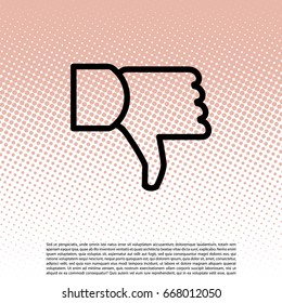 Vector hand with thumb down icon. vector illustration