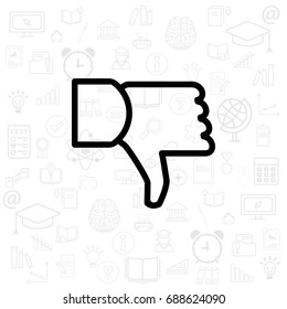 Vector hand with thumb down icon. vector illustration