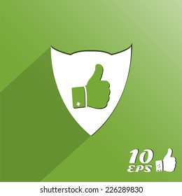Vector hand with thumb up icon.