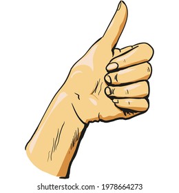 Vector hand thumb up icon like finger good ok sign