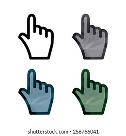 Vector hand triangle cursor